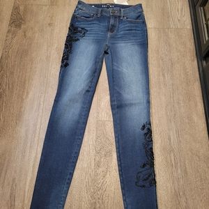 Brand new white house black market jeans with beading